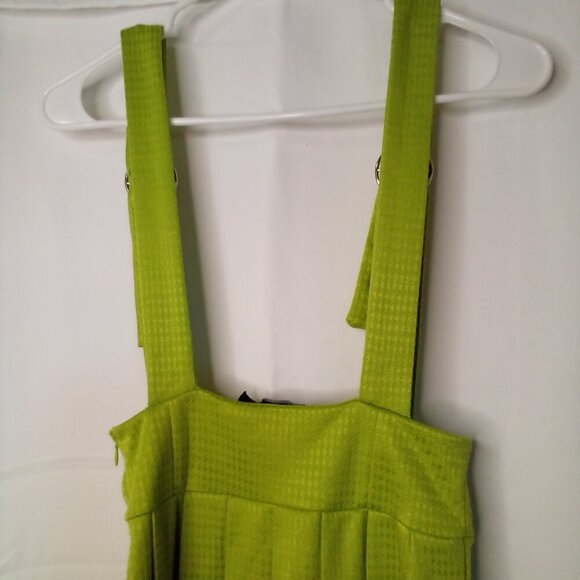 Forever 21 Overall Dress Women S Adjustable Sleeveless Pleated Green - Picture 14 of 16